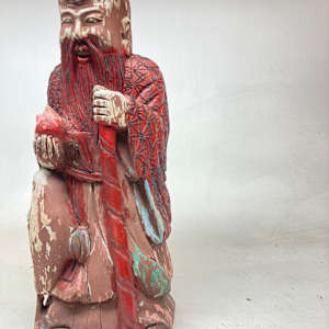 Carved Chinese wooden figure 