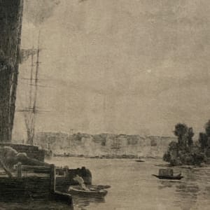 framed ship etching 