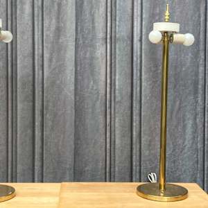 Pair of Walter Nessen brass table lamps 