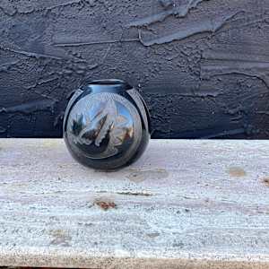 Southwest blackware carved pottery vase 