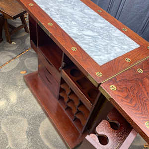 Asian liquor cabinet retractable bar 