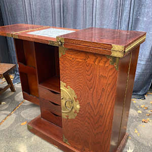 Asian liquor cabinet retractable bar 
