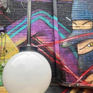 MCM glass ball light fixture 