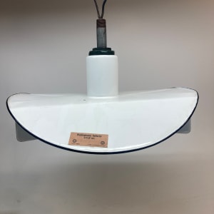 Large white enameled industrial light fixture 