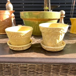 Yellow McCoy pottery vase medium 