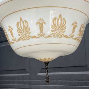 Art Deco school style stenciled light fixture 