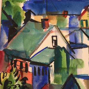 unframed watercolor by Carl Ashby 