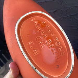Brayton beach California mid century modern pottery oblong dish 