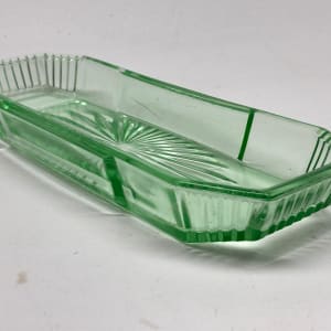 Green glass Art Deco tray 