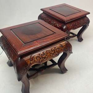 Chinese carved ornate pedestal 