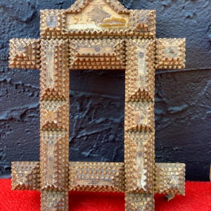 Tramp art picture frame 