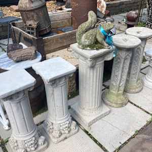 Garden cement tall corinthian topped ribbed column 
