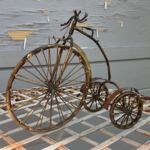 Vintage hand made tricycle sculpture 