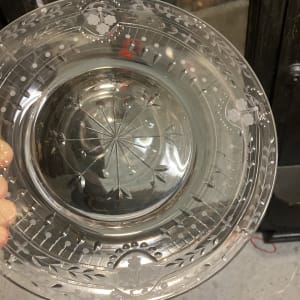 set of 14  vintage cut glass plates 