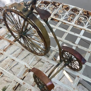 Vintage hand made tricycle sculpture 