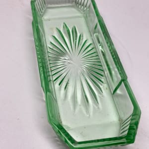 Green glass Art Deco tray 