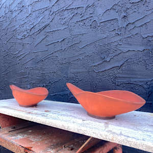 Brayton beach California mid century modern pottery oblong dish 