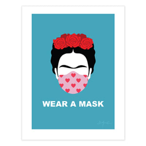 Mask PSA Campaign by Bernice Merced  Image: Art Print digitally signed  | Design + Illustration for art prints, T-shirts, and other print novelties to encourage face mask usage.