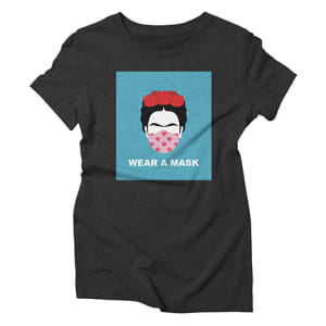 Mask PSA Campaign by Bernice Merced  Image: Women's T-shirt | Design + Illustration for art prints, T-shirts, and other print novelties to encourage face mask usage.