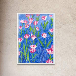 Tulips with Grape Hyacinths by Stephanie Fuller 376ASF 