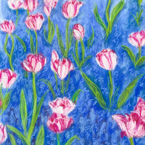Tulips with Grape Hyacinths by Stephanie Fuller 376ASF