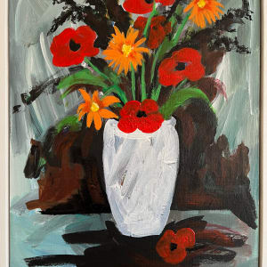 Red Poppies in a White Vase by Stephanie Fuller 376ASF 
