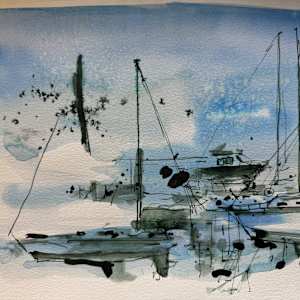 The Boatyard  From My Window by Stefani Peter 