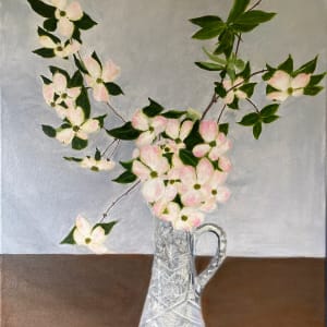 Dogwood in Crystal Vase by Louise Douglas