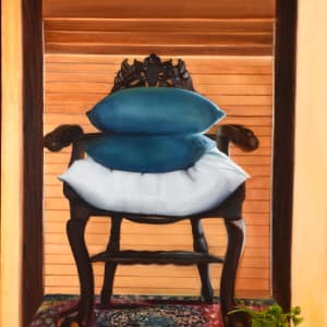Ornate Chair with Pillows by Carolyn Kleinberger