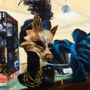 Masked Model with Plume and Bow by Carolyn Kleinberger , Image 1.