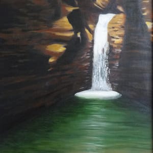 David's Waterfall in the Negev Desert by Carolyn Kleinberger