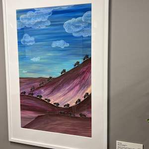 Roaming by Wade Patton  Image: “I utilize traditional Native imagery and convey it within a more contemporary setting that shows the influence of the place where I’m from and the stories of my heritage. I feel this is important for those who aren’t familiar with Lakota legends and keeping those traditions alive. My current artwork is more mature and more respectful of my people and stories ... drawing people into the work and explaining the meaning of the piece they might not understand, such as symbology, colors, and animals ... creating conversation.”