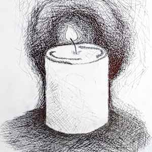 Candle Drawing by Lauren Konz
