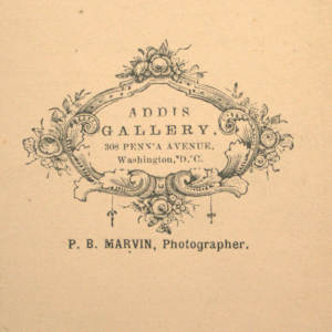 Carte de Visite by P. B. Marvin, Addis Gallery 