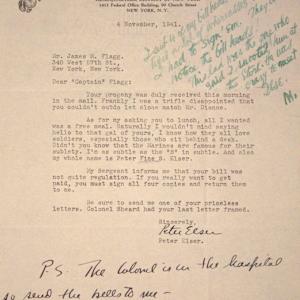 Letter by James Montgomery Flagg, Peter Elser