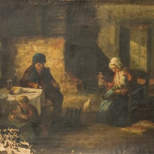 Interior Scene with Family by Jan Hendrik Willem Van Den Brink 