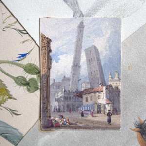 Scrapbook by Various, Michel Lasne, Johann Georg Wille, Anne Gliddon, Frederick John Meyer, William Warman, Adolphus George Edye, Alfred Crowquill, Adam East, John Padgett, James Scovell, Lambert Hastenrath, Thomas Woodward, David Roberts, Henry Mangles Denham 