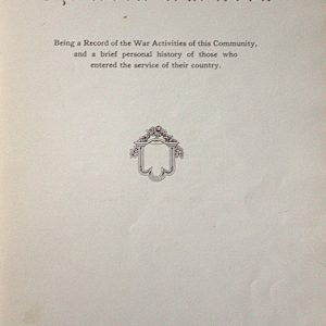 The World War Book by Citizens of Richfield Springs 