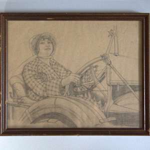 Woman Driving Automobile by [Unknown] Crosier