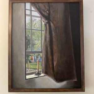 Candle in the Window by Douglas H Caves Sr  Image: Framed in simple gallery frame, dark wood.