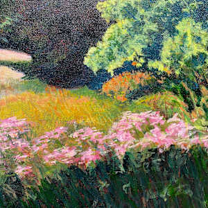 Dance of Pink in a Lush Summer Field Version 01 by Douglas H Caves Sr 