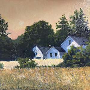 Study Of Houses At Dusk by Douglas H Caves Sr