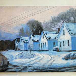 Winter Afternoon in Harrisville by Douglas H Caves Sr  Image: Winter Afternoon in Harrisville on studio wall.
