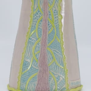Pale Lavender Lady Sculptural Vase (Chartreuse base) by Sandy Miller  Image: Front Bottom Detail