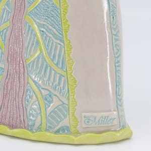 Pale Lavender Lady Sculptural Vase (Chartreuse base) by Sandy Miller  Image: Signature Stamp