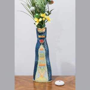 Blue Lady Sculptural Vase by Sandy Miller 