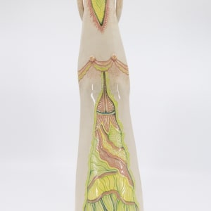 Off-White Lady, Sculptural Vase (Pink base) by Sandy Miller  Image: Back view