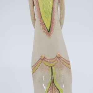 Off-White Lady, Sculptural Vase (Pink base) by Sandy Miller  Image: Back upper view