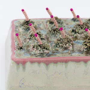 Square Wall Hanging - Pink Tips by Sandy Miller