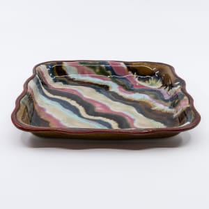 Square Plate (brown) by Sandy Miller 